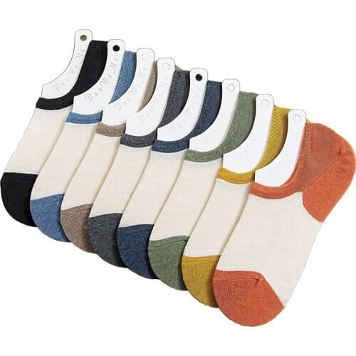 1Pair/lot Fashion Happy Men and Woman Boat Socks Summer Autumn Non-slip Silicone Invisible Cotton Socks Ankle Sock Slippers
