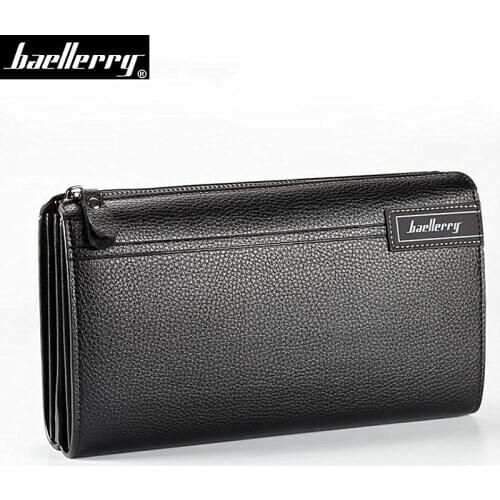 Baellerry Men Clutch Bag With Card Holder Fashion Long Zipper Men Wallets Coin Pocket Casual Business Male Clutch Phone Purse