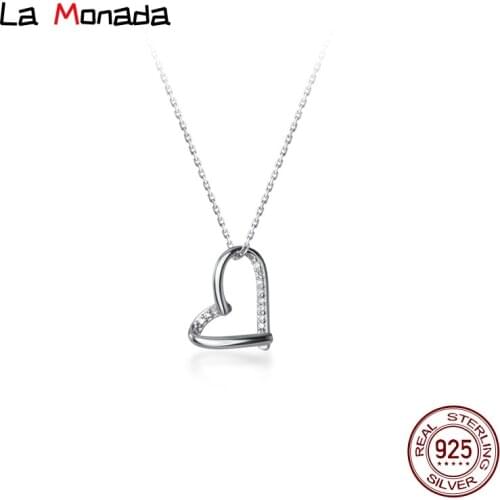 40.5cm-45cm Female Necklace For Women On Neck Silver 925 Chain Necklaces Women Heart Pendant Girls Fashion Jewelry Minimalist