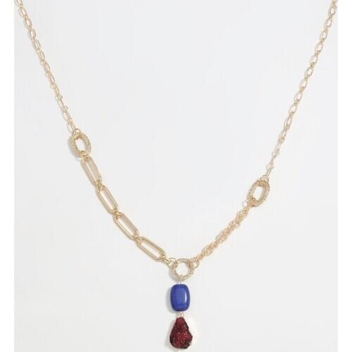 Find Me Simple Geometric Resin Pendant Alloy Necklace Woman Fashion New Necklace Jewelry Accessories