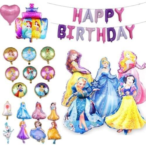 Cartoon Princess Aluminum Foil Balloon Anna&Cinderella&White Snow&Elsa Princess Foil Balloon Baby Shower Birthday Party Balloons
