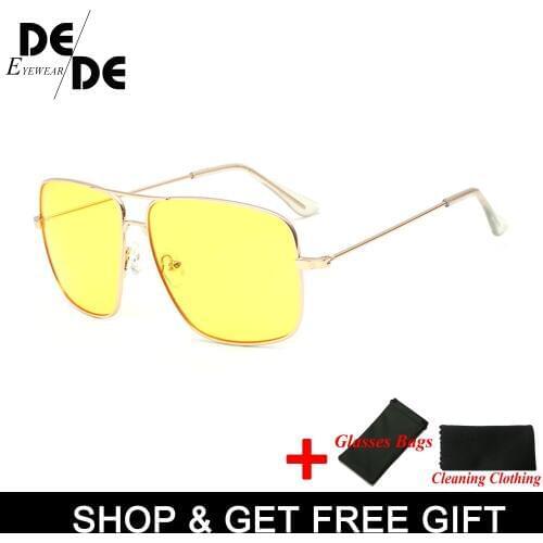 Men ransparent Eyewear 2019 Original Fashion Oculos Metal Oversized Square Eye Glasses Frame Women Vintage Ladies Sunglasses