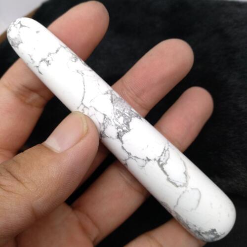 Natural Quartz White Turquoise Crystal Massage Stick Home Use Woman Facial Heal