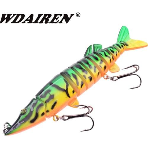 WDAIREN 12.5cm 20g 9-Segment Sinking Wobblers Fishing Lure Artificial Hard Bait Tackle for Pike Crankbaits Swimbait 1pcs