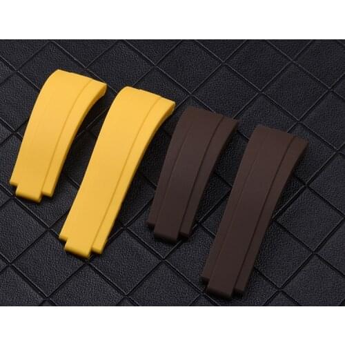 Rubber Silicone 20mm 21mm Watch band fold Buckle Watchband for Role strap Daytona Submariner DEEPSEA GMT SEAMARSTER OYSTERFLEX