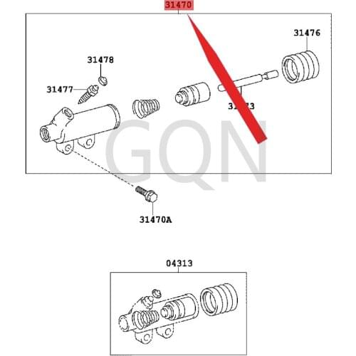 Clutch release cylinder assembly 1999-Toy ota QUI CKD ELI DYN ACO AST ER Clutch sub-cylinder Clutch three-piece set