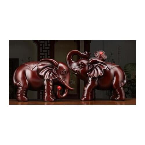 Elephant decoration Zhaocai Town living room porch TV Cabinet Bookcase decoration gifts home decoration imitation solid wood