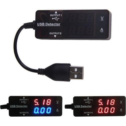 LED Digital USB Detector Voltage and Current Tester Dual Ports for Cell Phone Tablet Power Bank Charger Tester Meter