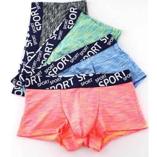 Boxer Mens Underwear 4pcs/lot Men Cotton Underpants Male Short Breathable Boxer Shorts Cuecas Homme U Convex Pouch Bottoms