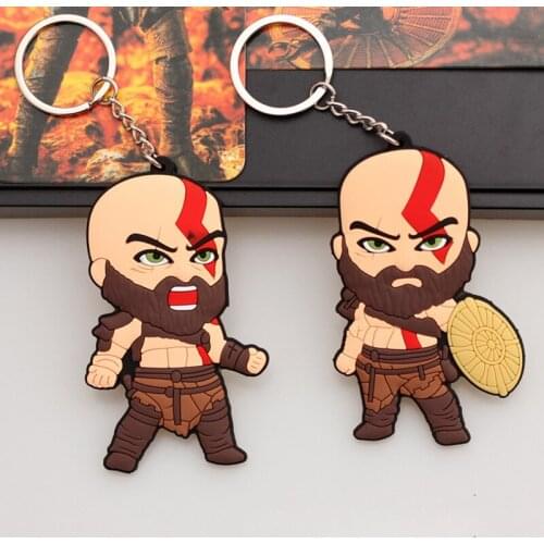 1PC Anime Game Figure God Of War Kratos Leviathan Keychain Prop Toy Axe Pendant Key Holder Souvenir Bag Decoration Keychains Toy