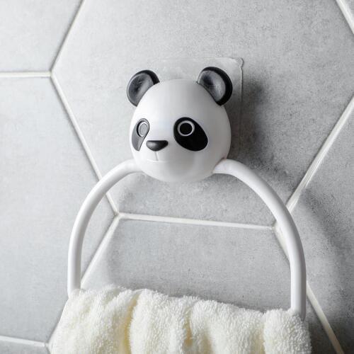 1pc Cartoon Towel Holder Rack Bathroom Organizer Hanging Towel Bar Bathroom Storage Rack Self Hanger Plastic Towel Ring