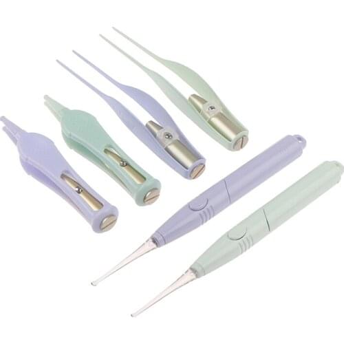 1Pc Luminous Ear Wax Pickers Cleaner Flashlight Earpick Earwax Remover Tweezer