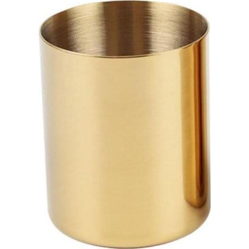 100pcs 400ml Nordic style brass gold vase Stainless Steel Cylinder Pen Holder for Stand Multi Use Pencil Pot Holder Cup contain