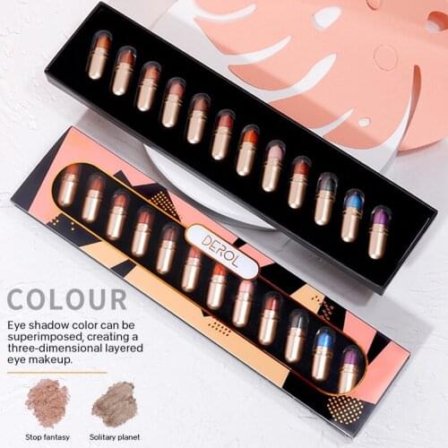 12 Color Capsule Eye Shadow Sets Can Be Superimposed Eye Shadow Waterproof Lasting Color Rendering Matte Eyeshadow Palette