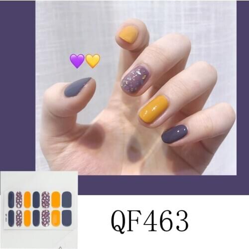 14tips New Nail Stickers 2020 Design Full Package Shiny Nail Art Decals Multicolor Nail Stickers with DIY Salon Manicure