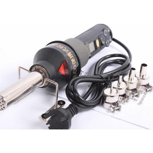 220V LCD Adjustable Electronic Heat Hot Air Gun Desoldering Soldering Station IC SMD BGA Rework 4 Nozzle 8018LCD