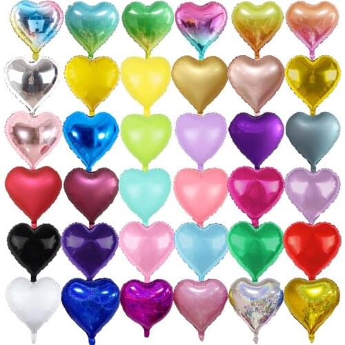 50pcs/200pcs18inch gradient macaron solid color love aluminum film balloon wedding decoration birthday party holiday baby shower
