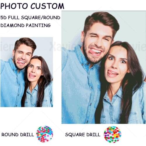 Custom Couple Photo 5D Diamond Painting Cross Stitch Kit Wedding Lover Photo Diamond Embroidery Valentines Day Anniversary Gift