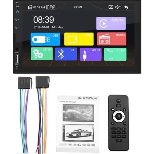 7 Inch 2 DIN Auto CarPlay Touch Screen Stereo FM Radio Bluetooth MP5 MP3 Player Stereo Radio Mirror Connection For Android / IOS
