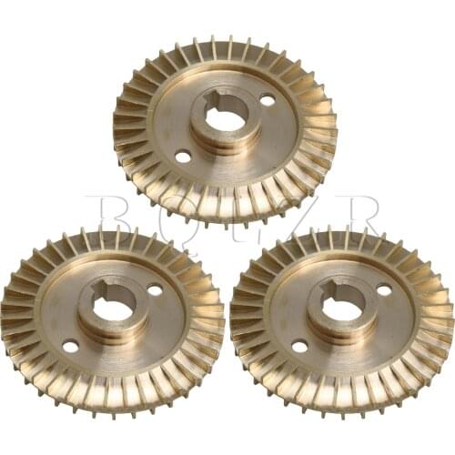 BQLZR 3pcs 60mm OD 12mm ID Brass Double Side Keyway Impeller Pump Accessories