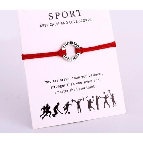 Cheerleader Cheer Mom Charm Bracelets Gymnastics Gymnastic Chain Jewelry Women Girl Boy Unisex Best Friends Gift Drop Shipping