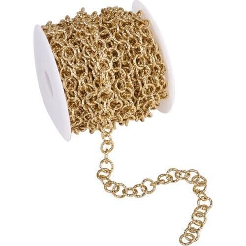 10m/Roll 11.5x2mm Aluminium Rolo Chains Belcher Unwelded Circle Rolo Link Textured Cable Chain Fit Necklace DIY Jewelry Making