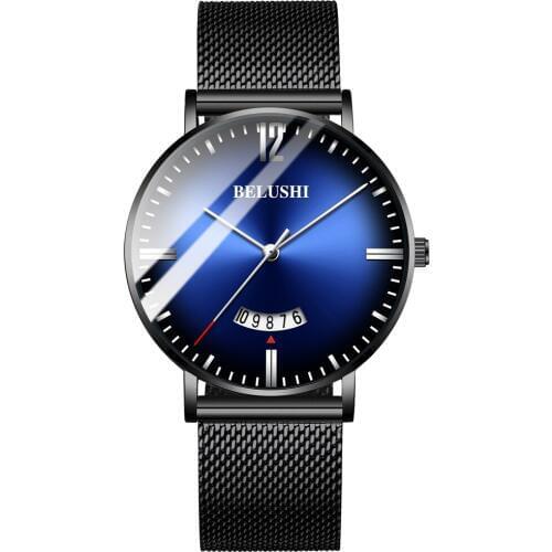 Ultra Slim Fashion Quartz Watch Men Hour Gradient Trend Youth Student Watch Steel Mesh 30M Waterproof Male Clock Erkek Kol Saati