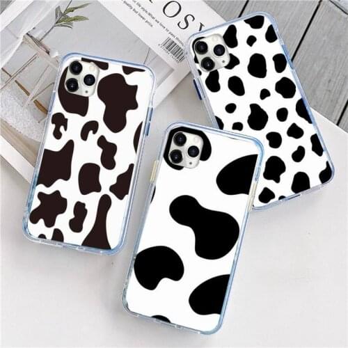 Cow Milk Black White Phone Case For iphone 12 5 5s 5c se 6 6s 7 8 plus x xs xr 11 pro max mini