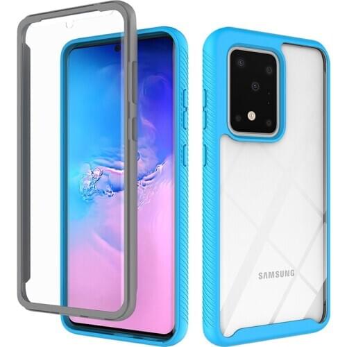 Samsung s9 s105G note10 s20 Plus note20Ultra s10lite S20FE Front&Back 360 Phone Case Colorful TPU Bumper Hybrid Anti Shock Armor