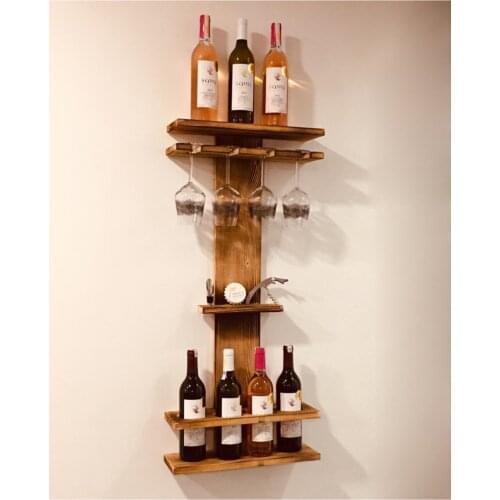 Home Decoration Rustic Wooden Wine Rack 4 Cup Place Sturdy Quality Modern