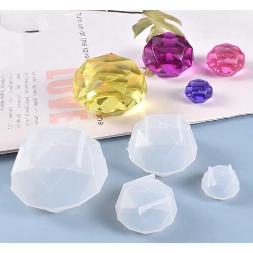 DIY Crystal Epoxy Mold High Mirror Face Diamond Pendulum Jewelry Silicone Mold