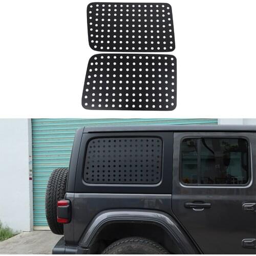 For Jeep Wrangler JL 2018 2019 4Doors Rear Window Triangle Glass Decoration Cover Trim Sticker Black Car Exterior Accessories