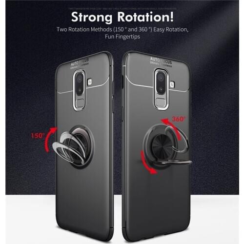 For Samsung Galaxy J8 2018 J810F Case Car Holder Stand Magnetic Bracket Finger Ring Silicone TPU Case Cover For Samsung J8 2018
