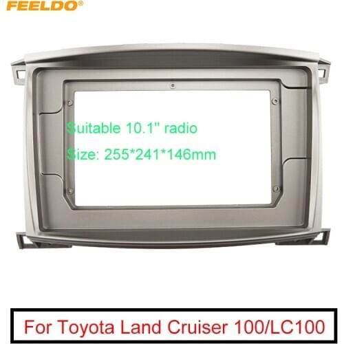 FEELDO Car Audio Radio 9"/10.1" Big Screen 2DIN Fascia Frame Adapter For LAND CRUISER 100 CD/DVD Player Dash Fitting Panel Frame