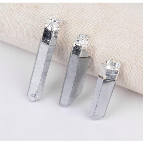 Hot sale Hexagonal Column Quartz Necklaces Pendants Fashion Natural Stone Bullet Crystal Pendant Necklace For Women Jewelry