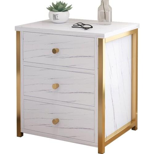 Ins Light Luxury Bedside Table Bedroom Multi-layer Racks Small Multi-function Bed Headboard Side Cabinet Large Capacity Storage