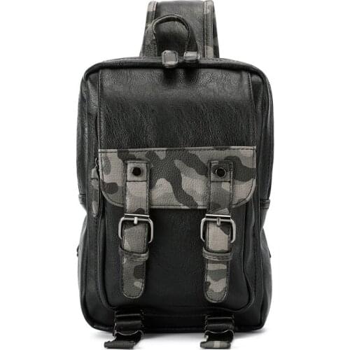 Camouflage Fashion Small Chest Pack Mens Backpack Versatile Youth MENS Bag Large Capacity Korean-style MENS Bag Buckle Backpa