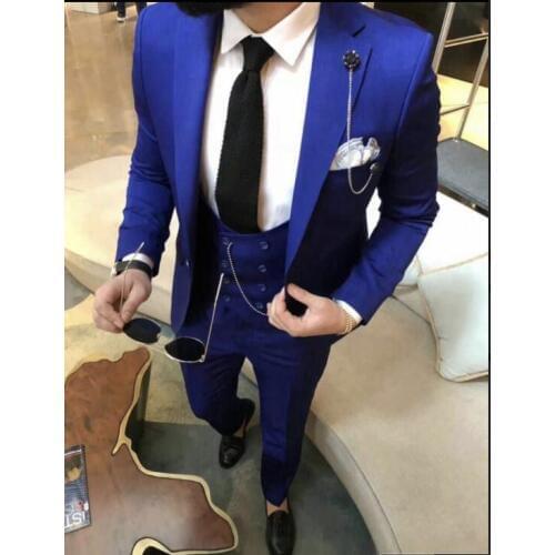 Classic slim Groomsmen Notch Lapel Groom Tuxedos Men Suits Wedding/Prom Best Man Blazer ( Jacket+Pants+Tie+Vest) A212