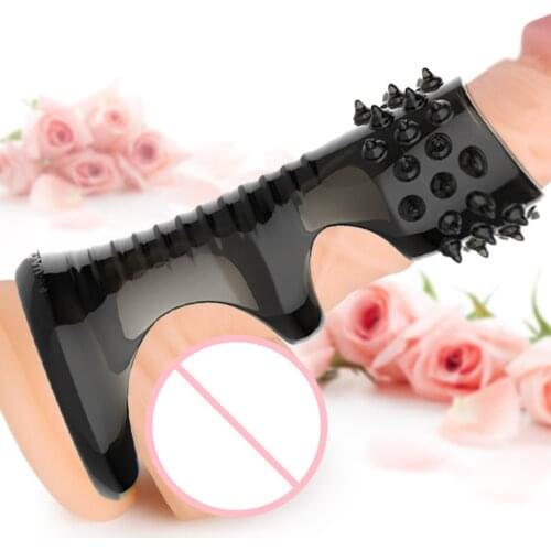 Penis Sleeve Ring Reusable Sex Toys For Men Time Delay Ejaculation Glans Cover Cock Ring For Male Couples Sex Products
