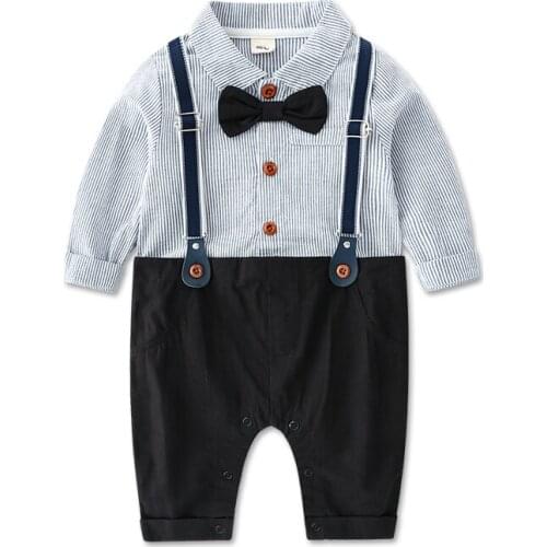 Baby Boy Onesies,Infant Gentleman Long Sleeve+Suspender+Bow Tie Jumpsuit