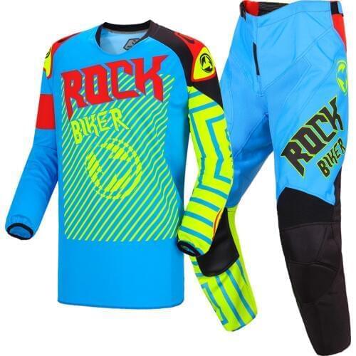 ROCK BIKER 2019 New Motocross Gear Set Motorcycle Dirt Bike ATV MX Combos Off-Road Jersey & Pants Motocross MX Racing Suit S-XXL