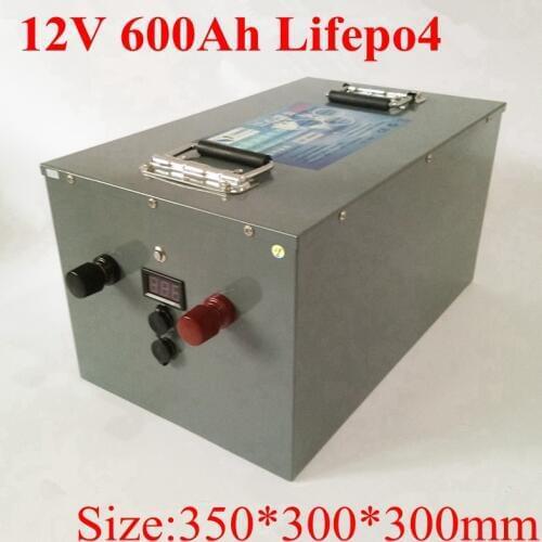 Lithium 12.8V 600Ah 12V Lifepo4 Battery Deep Cycle for 2400W Photovoltaic Solar Storage Backup Power Forklift +20A Charger