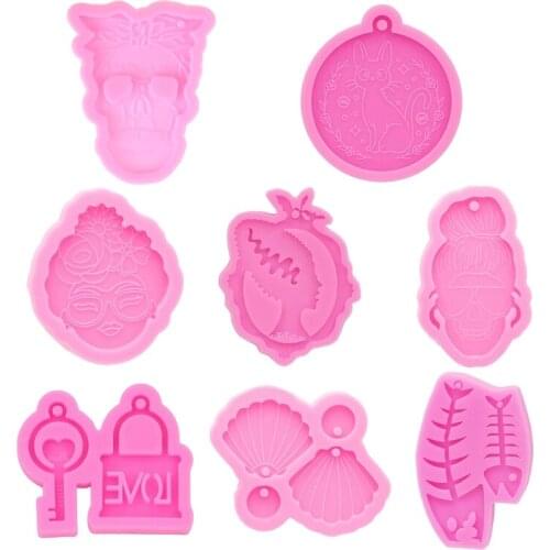 M2EA Keychain Epoxy Resin Mold Key Chain Pendants DIY Craft Casting Silicone Mould