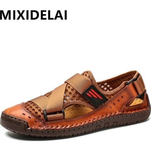 Brand New Summer Men Sandals Fashion Design Breathable mesh Casual Beach Shoes Men Soft Bottom Outdoor Sandals Big Size 39-48