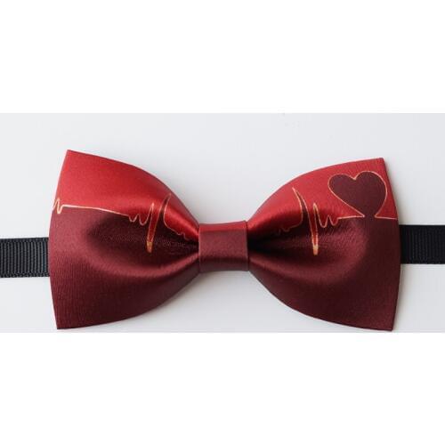 Free shipping New Mens male Original wedding groom groomsman annual meeting heartbeat heart love red gradient texture bow tie
