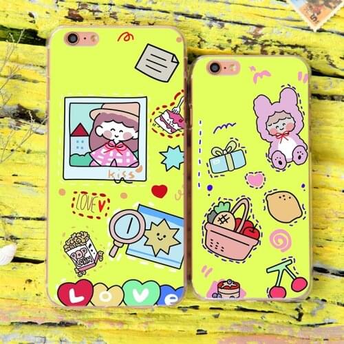 Soft Transparent Phone Case Cute Cattoon Girl Cover Shell For Iphone 11 Pro XS Max 12 Mini X XR SE 6S 6 5S 7 8 Plus 10 TPU Cover