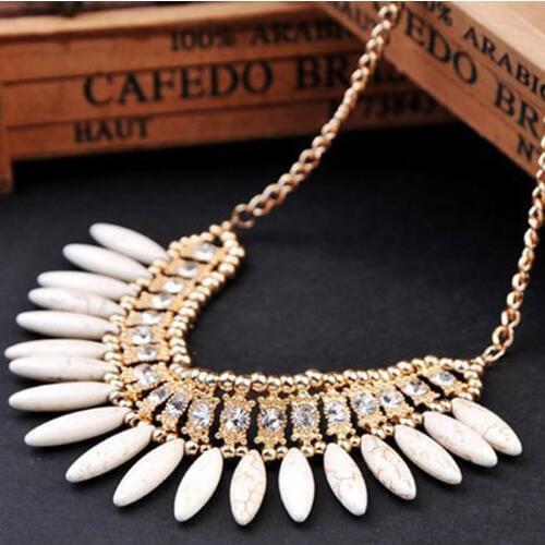 KMVEXO Statement Necklace 2019 New Women Fashion Retro Lovely Style Crystal Exquisite Tassel Choker Necklace Collier Femme