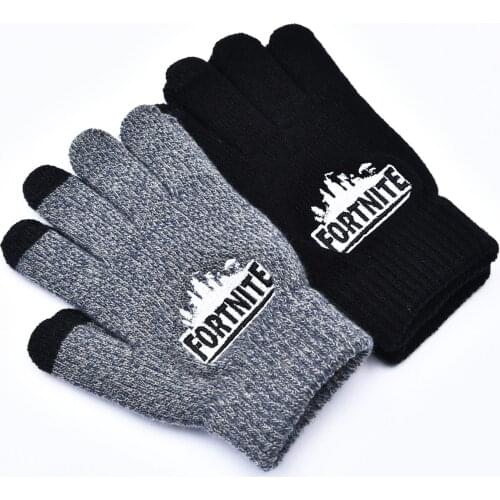 FORTNITE Gloves Men Warm Winter Thick Touch Screen Knitted Gloves Unisex Childrens Christmas Gift for Kid Birthday