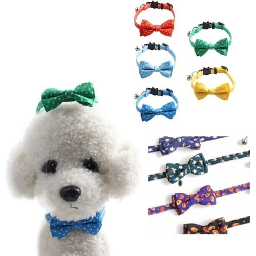 Pet Cat Supplies Cat Collar With Bell Wave Point Bow Collar Cat Pet Supplies Cat Accessories Collar Small Dog Chihuahua