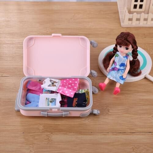 Plastic 3D Travel Train Suitcase Luggage for Barbie Doll Toy Kid Play House Gift Professionally and at a Favorable Price